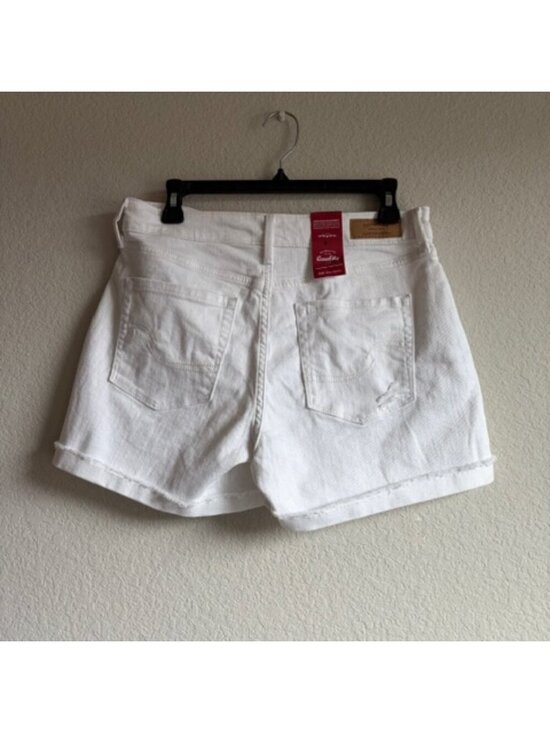 Pants - White Denim Shorts Distressed Frayed Hem